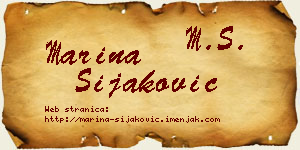 Marina Šijaković vizit kartica